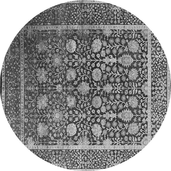 Ahgly Company Indoor Round Oriental Gray Industrial Area Rugs, 5' Round