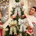 thumbnail image 2 of 35cm×24cm Christmas Gold Stamping Flower Tree Pattern Bow Knot Shopping Mall Window Decoration Bow Knot Accessories Wholesale, 2 of 4
