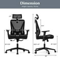 thumbnail image 3 of Costway Ergonomic Office Chair with Adjustable Lumbar Support Tilting Function Headrest, 3 of 10