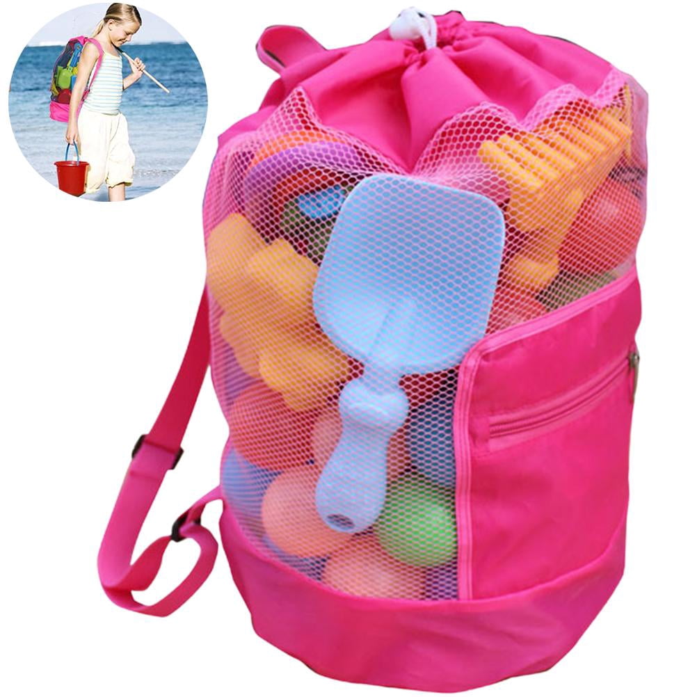 Mesh Beach Bag Drawstring Backpack Bag 
