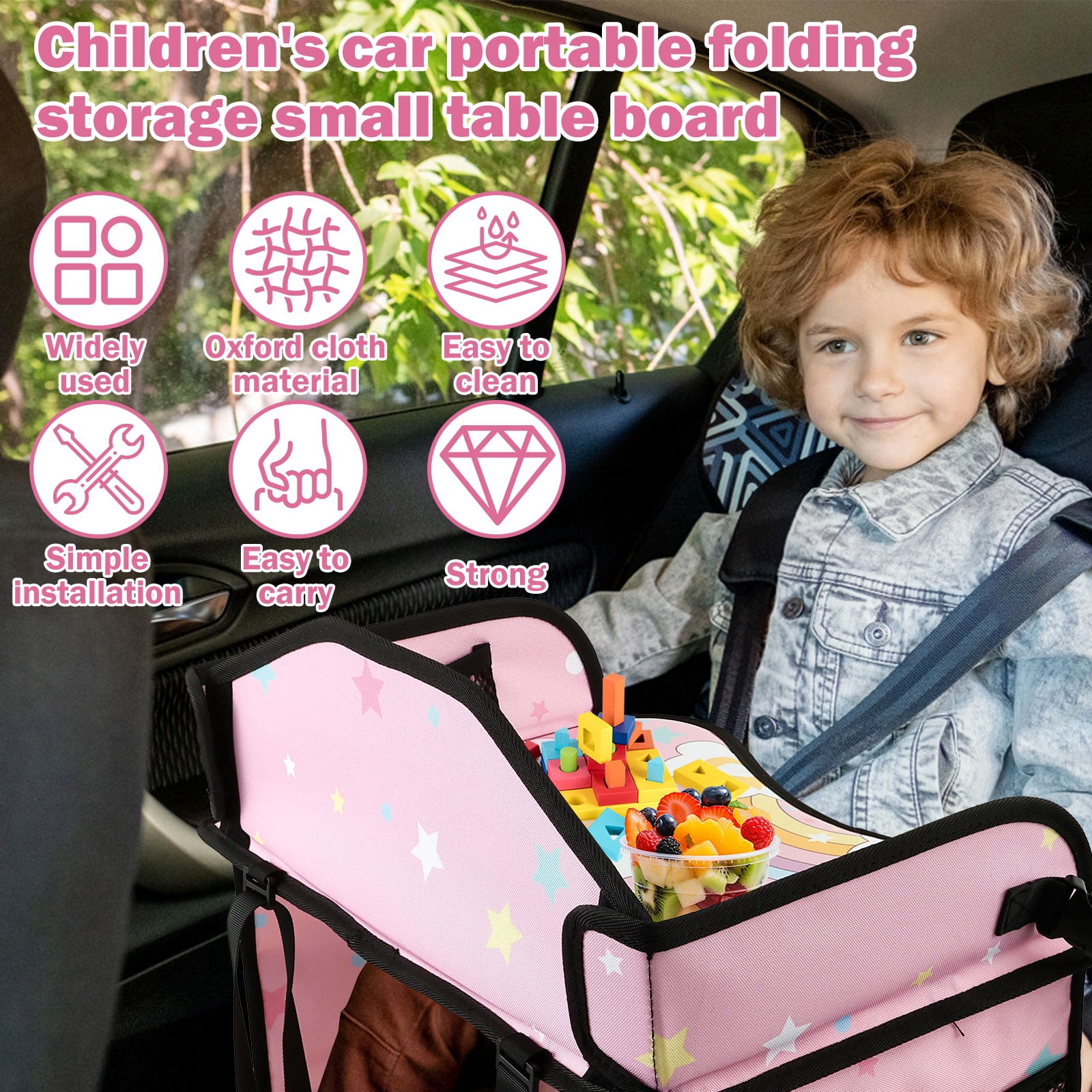 LINFANG Enduring Car Seat Tray Portable Kid Travel Table Multifunctional Car Seat Tray Table for Children Road Trip Activity Kid Travel