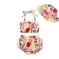 thumbnail image 3 of DcoolMoog Baby Girl Fruit Print Bathing Suit Bikini Sets, 3-Piece Set, 3-24 Months, 3 of 6