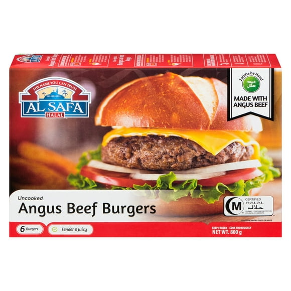 Al Safa Halal Uncooked Angus Beef Burger, 800 g