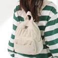 thumbnail image 4 of Mochila para niñas, de pana, ligera, moderna, versátil, informal. Blanco, 4 of 9