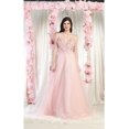 thumbnail image 5 of Royal Queen RQ8024 Juniors Womens A Line Plunging V Neck Glitter Formal Evening Gown, 5 of 8