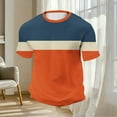 thumbnail image 4 of cocolona Mens T-Shirts Summer Short Sleeve Crew Neck Tops Basic Tees Fashion Casual Color Block Blouses, 4 of 6