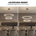 thumbnail image 4 of HOOMEDELIER 2 Rings Modern Crystal Chandelier Lighting Led Gold Pendant Lamp Fixture with 3 Adjustable Color Temperature, 4 of 12