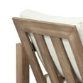thumbnail image 3 of GDF Studio Andrae Outdoor 3 Piece Acacia Wood Chat Set, Brown and Beige, 3 of 12