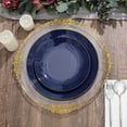 thumbnail image 4 of BalsaCircle 10 Round 10" Navy Blue Glossy Disposable Salad Dinner Plastic Plates Gold Trim Party Events Decorations, 4 of 8