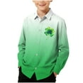 thumbnail image 1 of RXMEKW Chemise à Manches Longues Imprimée pour la Saint-Patrick pour Garçons avec Col Rabattu, 95 % Coton 5 % Spandex, Vert, 1 of 7