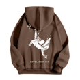 thumbnail image 4 of MHFRRA Sudadera con Capucha y Estampado Gráfico de Moda para Uso Informal y Actividades Al Aire Libre Marrón, 4 of 5