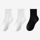 thumbnail image 1 of Kids' 3-Pack Solid Color Cotton Sports Socks for Boys and Girls - Moisture Wicking, Odor Resistant, Everyday Wear, 1 of 6
