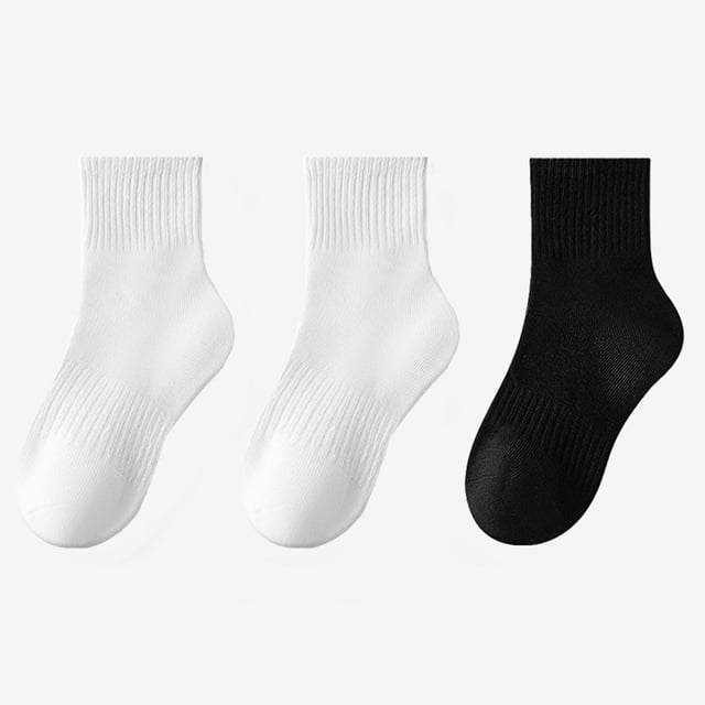Kids' 3-Pack Solid Color Cotton Sports Socks for Boys and Girls - Moisture Wicking, Odor Resistant, Everyday Wear