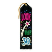 Pack of 6 Black "Look Who's 30 Award" School Award Ribbon Bookmarks 8"