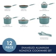 thumbnail image 2 of Juego de ollas y sartenes antiadherentes Rachael Ray Cucina, 12 piezas, azul agave, 2 of 5