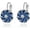 Silver-Sapphire, variant on Gold Plated Flower Earrings Birthstone Leverback Earrings Hypoallergenic Vintage Floral Earrings for Women Trendy