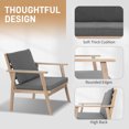 thumbnail image 3 of Zimtown 4 Pieces Wood Conversation Set, Acacia Wood Bistro Set w/ Gray Cushion for Outdoor, Patio Set, Wooden Furniture, 3 of 10