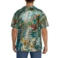 thumbnail image 3 of Hirioo Vintage Print Island Skull for Men's Cuban Collar Short Sleeve Shirt Button Down Shirt Beach Summer Shirts Wedding Vacation Shirts-4X-Large, 3 of 5