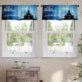 thumbnail image 2 of LALILO Kitchen Curtain Valance Tropical Flowers Palm Leaves Rod Pocket Window Curtain 52"x 18" Set of 2, 2 of 7