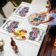 thumbnail image 7 of 4th of July American Flag Love Flower Placemats Set of 4,Wipeable Washable Table Mats for Dining Tables,Stars and Stripes Place Mats for Kitchen Event Party Tabletop Decor, 7 of 7