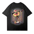 thumbnail image 4 of Hazbin Hotel Mujeres de moda Casual Impreso de manga corta Cuello redondo Pullover Tops Negro/L, 4 of 4