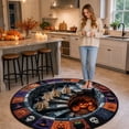 thumbnail image 4 of 3D Halloween Rug, Ghost Pumpkin Quilted Round Mat, Halloween Quilted Round Rug 3D Illusion, Soft & Durable Fabric Non-Slip Modern Home Decor, 4 of 6