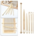 thumbnail image 6 of 5pcs/6pcs Wood Hand Loom Stick Set, Wood Weaving Crochet Needle with Wooden Shuttles Weaving Stick and Wood Weaving Rod, for, 6 of 6