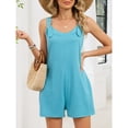 thumbnail image 2 of Women's Sleeveless V Neck Adjustable Strap Romper with Pockets Casual Summer, 2 of 8