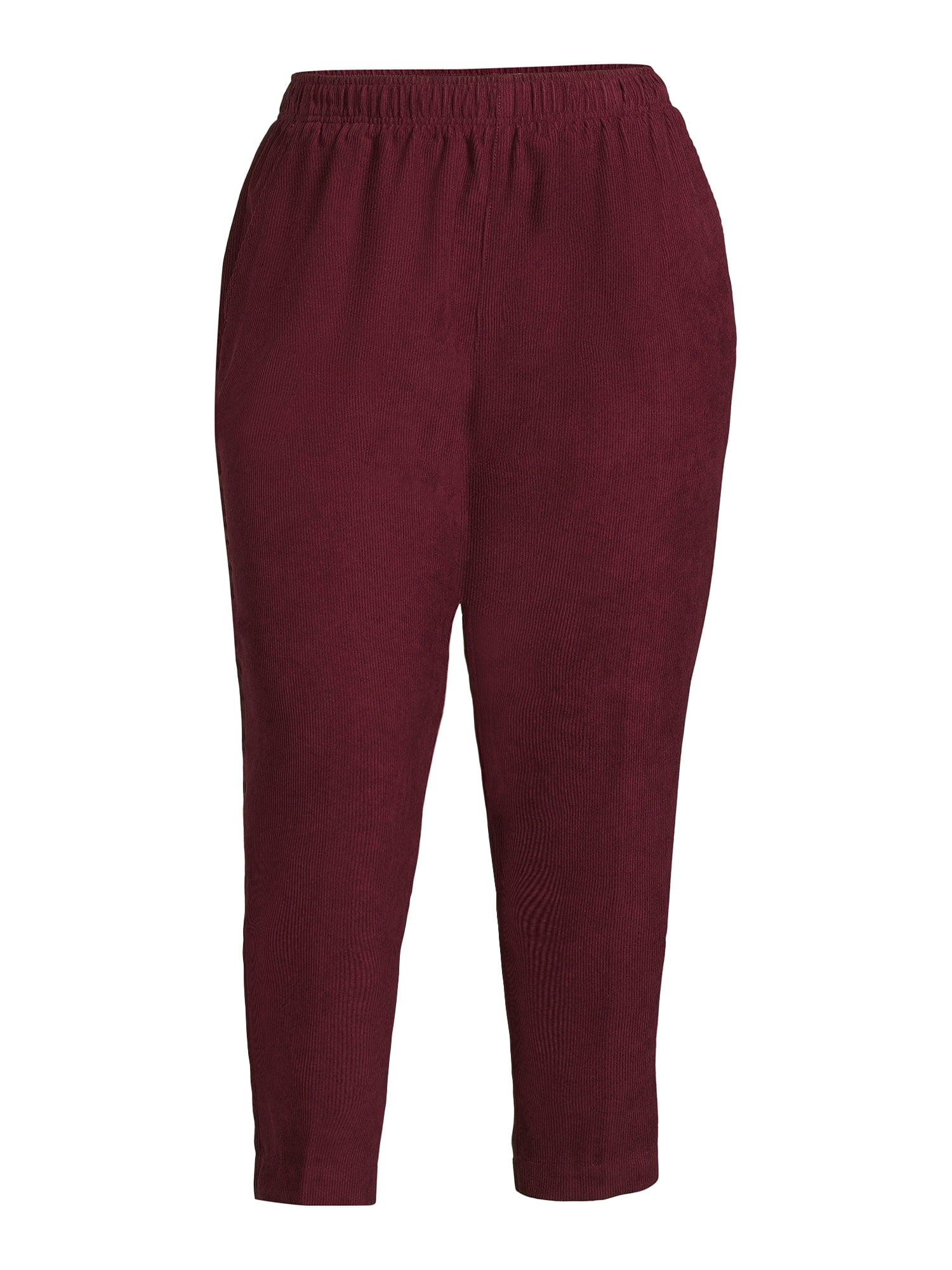 Just My Size Women's Plus Size Corduroy Pull-On Pants with Pockets