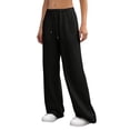 thumbnail image 6 of Nestiefly Wide Leg Sweatpants Women Low Rise Baggy Sweatpants Y2K Drawstring Cotton Lounge Pants Womens Fall Fashion 2026 Black XL, 6 of 7
