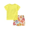 thumbnail image 3 of WIBACKER 2-7T Little Girls Summer Outfit 100% Cotton Short Sleeve Top and Shorts Clothing Set - Butterfly, 3 of 8