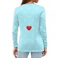 thumbnail image 5 of Garbnen Polka Dot Valentine's Day Shirts for Women Heart Printed Crewneck Shirts for Women Long Sleeve Spring Women's Tunic Tops, 5 of 5