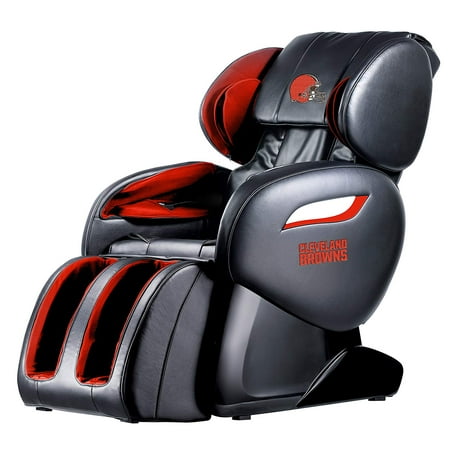 NFL Cleveland Browns Electric Full Body Shiatsu Massage Chair Foot Roller Zero Gravity w/Heat