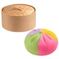 thumbnail image 2 of Juguete colorido con bollo al vapor y blandito con caja – Suave apretón sensorial de TPR, adorable decoración de escritorio Kawaii, juguete antiestrés portátil de 3,35 pulgadas para adultos, 2 of 9