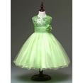 thumbnail image 4 of Styles I Love Little Kid Girls Sleeveless Sequin Tulle Flower Girl Dress Wedding Pageant Party Dresses 2-8Y, 5 Colors (Green, 130/4-5 Years), 4 of 5