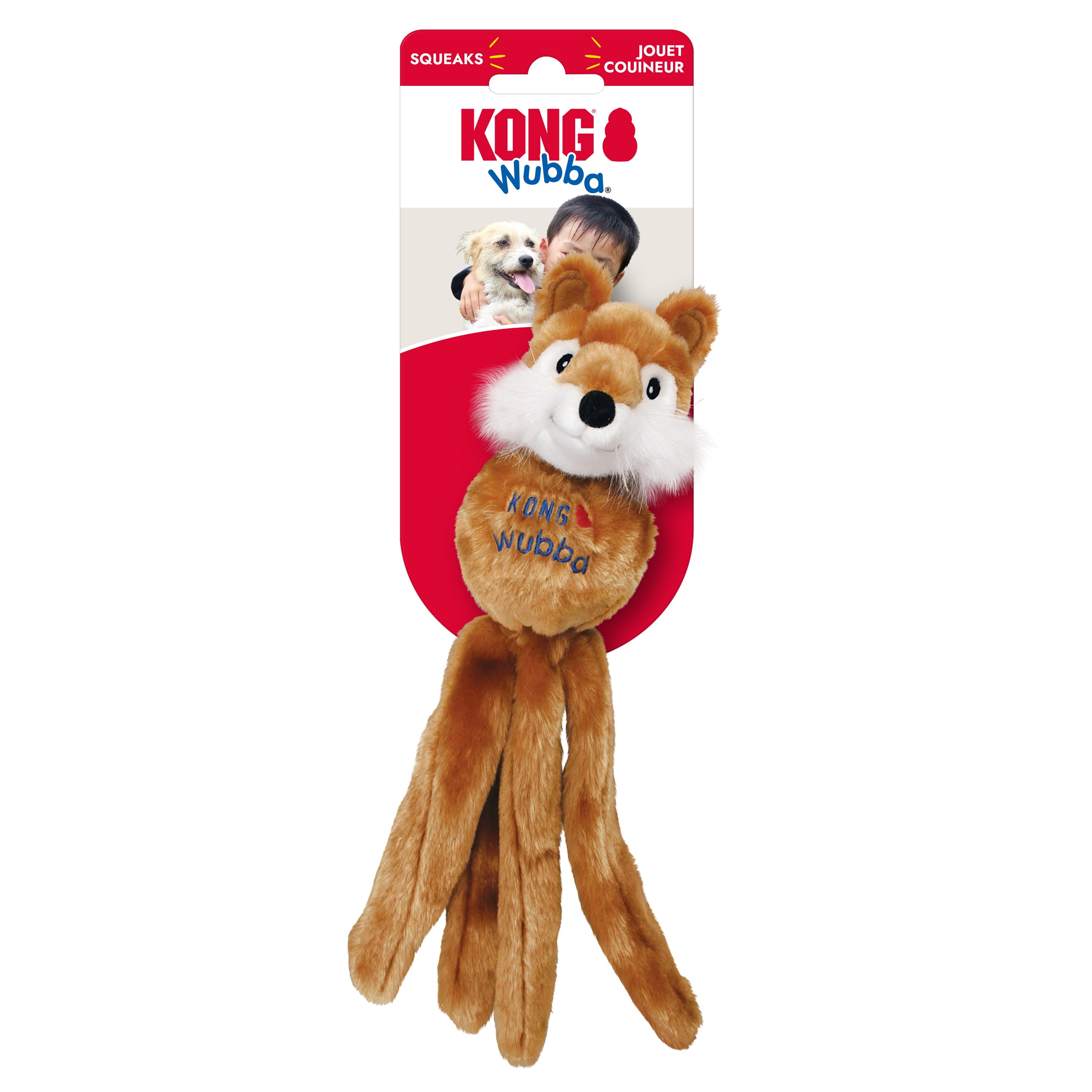 KONG® Wubba Squeaker Dog Toy, Fox, Small