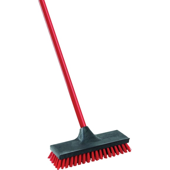 Libman Steel Handle Floor Scrub Brush — Interior & Exterior Use, Professional Finish