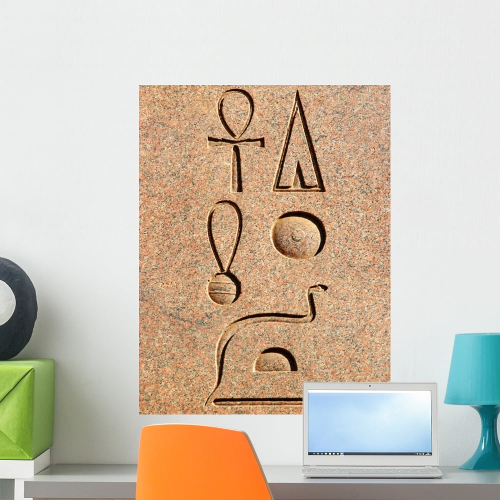 Ancient Egyptian Hieroglyphics Portrait Wall Mural by Wallmonkeys Peel ...