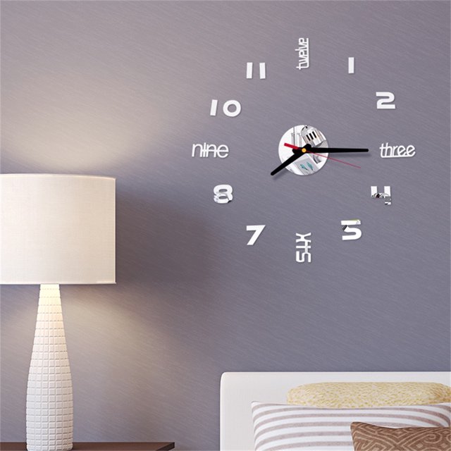 Reloj 3D DIY Números Romanos Espejo Acrílico Pared Reloj Calcomanías Murales Decoración del Hogar AHeartcove SZ221208-0123JD