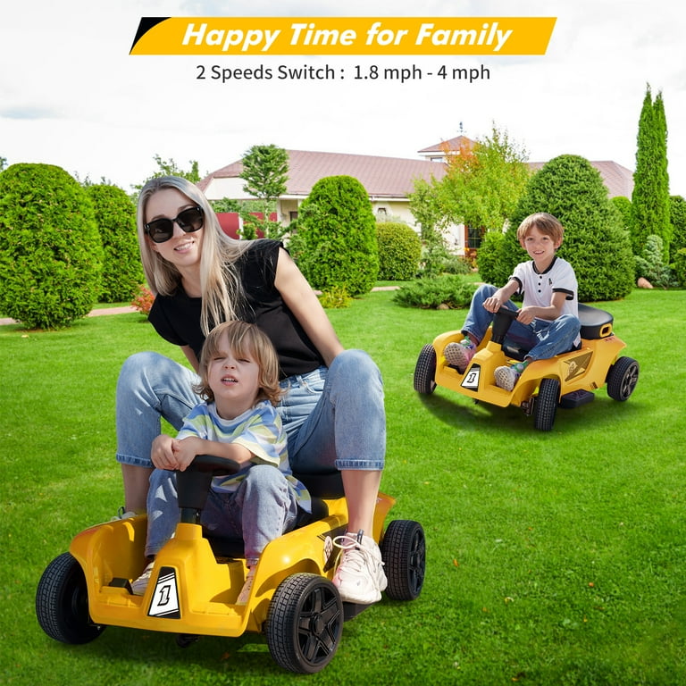 2 Seaters 4 Wheelers Electric Ride On Toy for Kids 24V 120W 2 Powerful Motors Max Load 200 Lbs Two Driver Modes Remote Control Modes for Toddlers Child with Music USB Storage Box