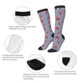thumbnail image 6 of Daiia Sports Socks Starfish Navy Blue Stripe Printed Novelty Crew Socks for Men Women Knee High Socks Cotton Socks Soft & Breathable Support Unisex Socks, 6 of 9