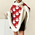thumbnail image 2 of APEXFWDT Womens Christmas Cute Fleece Fuzzy Cape Poncho Coat Xmas Printed Pullover Poncho Cape Shawl Wrap for Fall Winter, 2 of 6