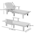 thumbnail image 3 of Outsunny Ensemble de 2 Chaises de Bronzage pour Jardin, 5 Positions Réglables, Blanc, 3 of 10