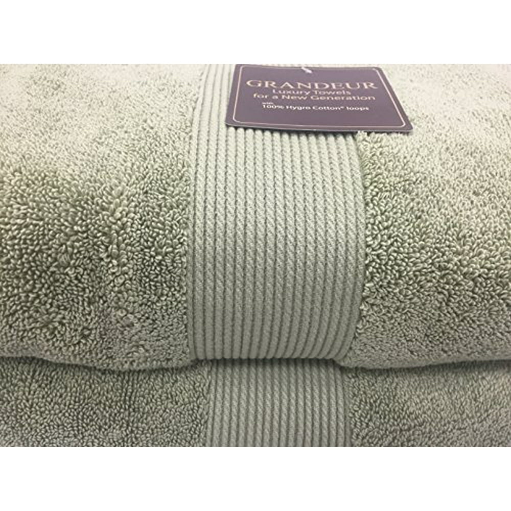 Grandeur Luxury Bath Towel, Hygro Cotton Loops, Wasabi Green (2 Pack