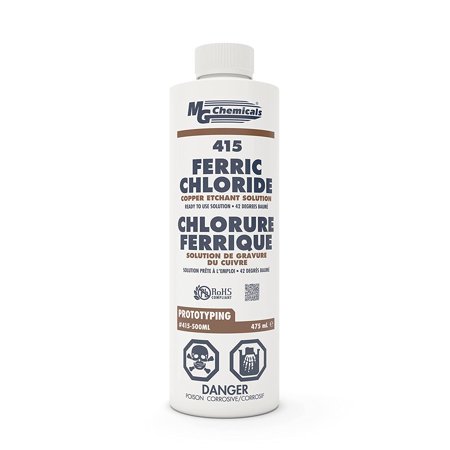 MG Chemicals - L 415 Ferric Chloride Copper Etchant Solution, 475 ml Liquid Bottle,,Dark Brown 475 milliters Etchant Solution