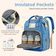 thumbnail image 5 of GPED Diaper Bag Backpack, Multifunctional Baby Changing Bag with Foldable Crib & Insulated Milk Bottle Pocket, Large Capacity Travel Backpack with USB Charging Port & Stroller Strap for Mom Dad(Blue), 5 of 7