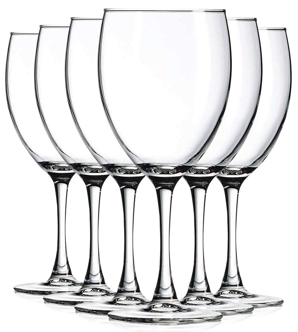 ZOOFOX Set of 6 Wine Glasses, 10 oz Colored Glass