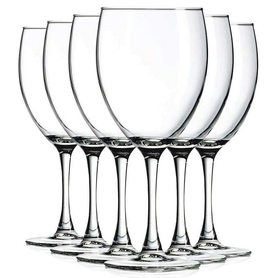 TableTop King 10 oz Wine Glasses, Stemmed Style, Nuance Accent, Clear, Set of 6