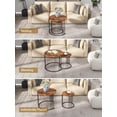thumbnail image 4 of YORKING Nesting Coffee Table Set of 2, Round Table, Modern End Side Table Night Stand for Bedroom Dining Room (Brown), 4 of 16