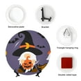 thumbnail image 4 of Honeii Halloween Gnomes Print Elegant Bone China Decorative Plate, Porcelain Plate,Art Crafts,Ceramic Ornaments for Home Office Wall Decor-7in, 4 of 6